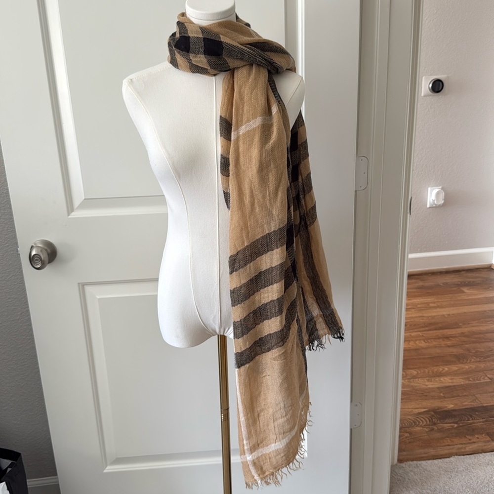 Tan/Black Pattern Scarf - Never Worn - Excellent Condition